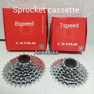 Sprocket freewheel cstar 7 speed 11-28t 8speed 11-32t model cassette gear folding mtb road bike chro