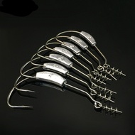 5pcs/lot with Lead Head Barbed Crank Hook Fishing Jig Soft Lure Hook Pesca Fish Hooks Carp Worm Hook
