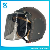 Bogo หมวกกันน็อคหนังเต็มคอสำหรับผู้ใหญ่มีแว่นตาแบบแบน