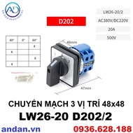 Công tắc chuyển mạch 48x48 LW26-20 D202/2 - LW26-20 D303/3. Chuyển mạch 3 vị trí 2 tầng 3 tầng