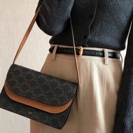 Celine原花凱旋門雙蓋woc斜背包