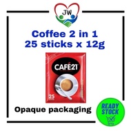 Cafe 21 Coffee Mix 2in1 25sticksx12 (No Sugar) Exp 2025