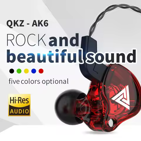 Original QKZ AK6 In Ear Earphone 6 Dynamic Driver Unit Headphone With Mic Stereo Sports HIFI Subwoof