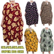 Batik Dress 3XL-6XL Marrisa Super Big Size Girl Women Perempuan Dress Sleepsuit