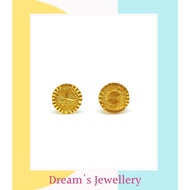 Dreams Jewellery 916 Gold Round Earring / Subang Bulat Emas