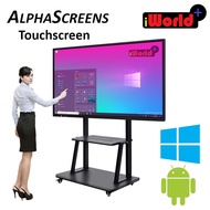 AlphaScreens 65 75 85 98 inch Touchscreen Interactive Smart LED TV monitor touch screen Dual OS Windows 10 Android screen mirroring samsung lg hisense valuetek corelite smartboard isec xiaomi redmi panel