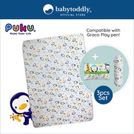Puku Playpen Mattress With Pillow And Bolster Set (26x38x2 inches)