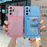 Card Holder Phone Case For Xiaomi Mi 11 12 13 Lite 13T 12T Poco F6 Pro Transparent Shockproof Cover