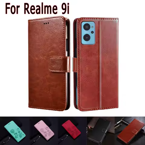 Realme9i Phone Cover For Realme 9i Case Magnetic Card Flip Wallet Leather Protective Etui Book For R