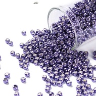 50g TOHO Round Seed Beads Japanese Seed Beads Galvanized Lilac 8/0 3mm Hole: 1mm about 1110pcs/50g