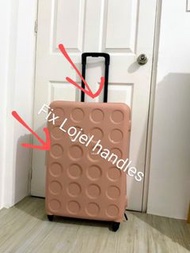 Free install or free delivery: HANDLE repair for your 🇯🇵 LOJEL Vita Rando and Muji brand suitcase. Easy DIY Fix broken luggage, brand new. We have all sizes for carry on and check-in size hard baggage. JP日本品牌Lojel 黑色硬殼行李箱維修更換喼手把