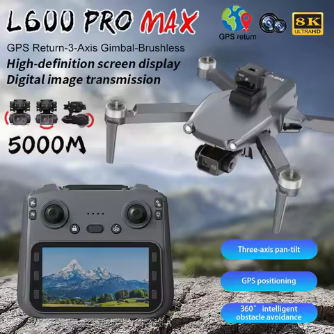 New L600 Pro Max Professional Drone With 8K Camera 3-Axis Gimbal WIFI 360° Obstacle Avoidance Large 