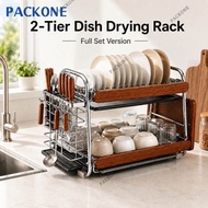 PACKONE Stainless Steel Rak Pinggan Dish Rak Dapur Rak Sinki Dapur Sink Drainer Storange