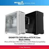 GIGABYTE C102 Glass Micro-ATX PC Case - Black | White