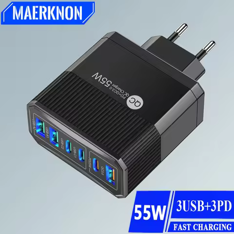USB C Charger Muti 6 Ports Korean Plug Type C Quick Fast Charging Wall Adapter for Samsung A23 S23 i