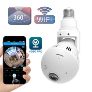 EVKVO-APP มุมมอง LED และ IR Night Vision 3MP หลอดไฟมินิ IP Camera CCTV กล้องวงจรปิด 360 องศาพาโนรามา VR WiFi ไร้สายสองทางโทร H.265 V380 PRO