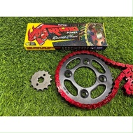 SUBAKIMOTO RXZ Y125 Y125Z LC135 4S 5S LC 428 SPROCKET + 428H 124L RED RHINO RACING CHAIN KIT/SET