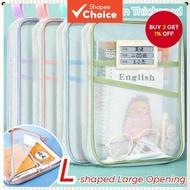 L-Shape A4 Mesh File Bag - Expandable School Supplies Organizer for Documents, Money, Receipts & Cli
