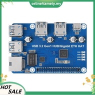 for  USB 3.2 Gen1 HUB Gigabit ETH HAT Expansion Board USB 3.2 Gen1+1000M ETH Ports for  4B