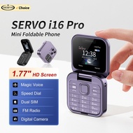 SERVO i16 PRO Mini Flip Cell Phone Voice Magic Blacklist Speed Display Vibration FM Radio Small Cell