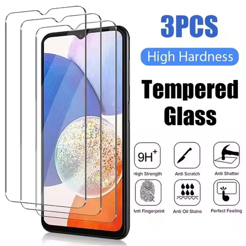 3Pcs HD Tempered Glass For Samsung F04 A14 M14 A54 A34 M54 F14 M15 A35 A55 Screen Protector