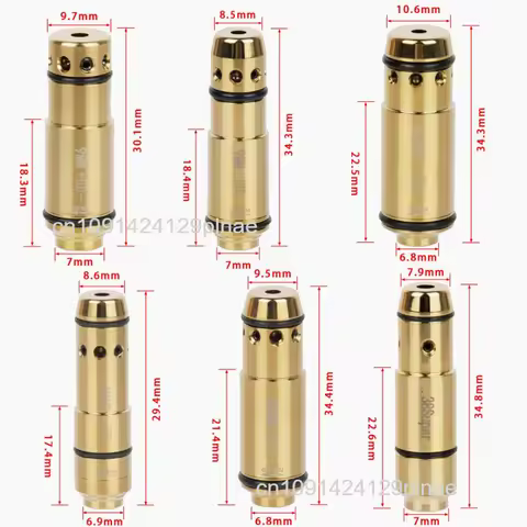 Tactical 9mm/380ACP/38SPL/40S&W/223Rem/45ACP Red Dot Laser Training Bullet Dry Fire Laser Trainer Ca