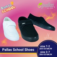 PALLAS 031 Black Shoe | Kasut Sekolah PALLAS  Hitam  Putih / Pallas Jazz Single Velcro Strap / Nurse