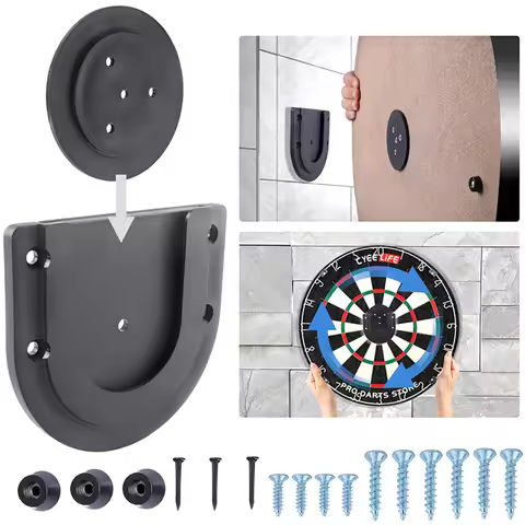 Dartboard Bracket with Pads and Screws Dart Board Bracket Kit Wall Hanging Dartboard Mounting Bracke