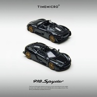 TimeMicro-TM 1/64 Porsche 918 Black Gold Car Model Simulation Small Scale Alloy Car Model Children B
