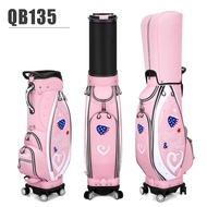 PGM Golf Ladies Golf Bag Telescopic Golf Bag อุปกรณ์กอล์ฟไนลอนกันน้ำ Four Wheel Bag