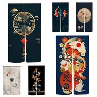 Koi Split Door Curtain Half Curtain Kitchen Entrance Hanging Curtain Noren Fenghui Curtain Door Decoration Linen