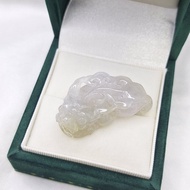冰種 粉底帶黃翡 起光 招財 貔貅 吊墜  | 天然緬甸玉A貨翡翠