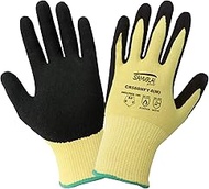 Global Glove CR588MFY - Samurai Glove - Cut Resistant Nitrile Palm-Coated Gloves, 12 pairs, X-Small,Black/Yellow