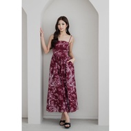 Elysia Botanical Padded Midi Dress