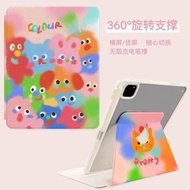 For iPad Pro 11 2021 Case 2020 iPad Air 4 Air 5 2022 Case 360 Degree Rotation For iPad Mini 6 2021 9th 8th 10.2 inch Cover Cartoon painted cute doodle monster