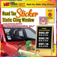 Static Cling Window Road Tax Sticker Mileage Sticker Service Sticker