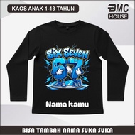 Six Seven Children's T-Shirt Character Anomali Brainrot 67 Long Sleeve