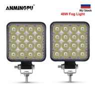ANMINGPU 12V 24V 42W 48W LED Fog Light for Cars Off Road Truck Boat 4x4 ATV Spot Beam LED Work Light Auto Daytime Runnin