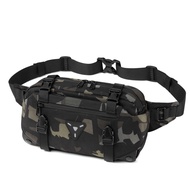 Ozuko กระเป๋าคาดเอวสำหรับขี่จักรยานกีฬากระเป๋าสะพายข้างลายพรางสำหรับผู้ชายกระเป๋าคาดอกผู้ชายกันน้ำข้