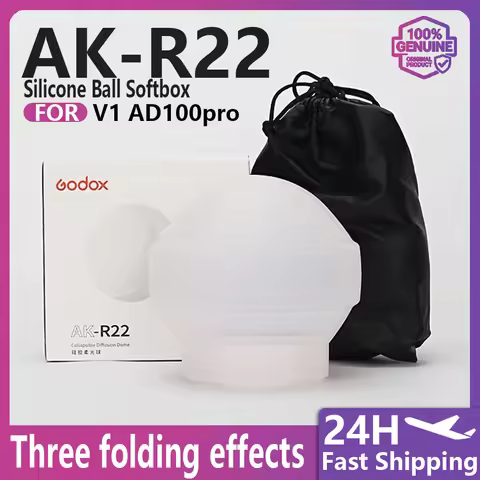 Genuine AK-R22 Portable Silicone Softbox, Collapsible Diffusion Dome for V1, AD100Pro, AD200 Round H
