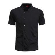 360°Breathable Restaurant Outfit Kitchen Work Shirt Mens and Womens Short Sleeved Chef Jacket Food S