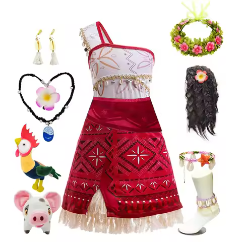 Girls Moana Dress Halloween Party Adventure Costume Girl Princess Fancy Clothes Children