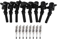 8x 3W7Z12029AA SP-479 Ignition Coil&Spark Plug Plastic Automotive Supplies Compatible For Ford Compa