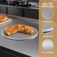 NEWER Aluminum Pizza Pan Mesh Non Sti 14 Inch Baking Tray Lightweight Screen for Crispy Pizza Crust 