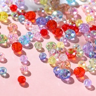 St.kunkka 50Pcs 4mm 6mm Glass Beads Iridescent Crystal Round Beads for DIY Necklace Bracelet Making