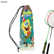 WALKIE Animie Badminton Racket Cover Bag Soft Storage Bag Case Drawstring Pocket Portable Tennis Racket Protection