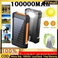 Solar Powerbank 100000mAh Outdoor Solar Energy Waterproof 100% Original External Battery Solar Power