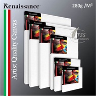 RENAISSANCE Premium White Blank Primed Canvas 280g With Wooden Frame 20x20,30x30,40x40,24x30, 30x40,