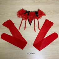 MERAH Adult Women's Accessories Lingerie Belt Garter Stocking Premium Red AC100B