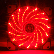 15燈機箱風扇 12cm發光流光台式機電腦主機散熱風扇靜音機箱風扇（流星雨15燈紅色流光風扇）